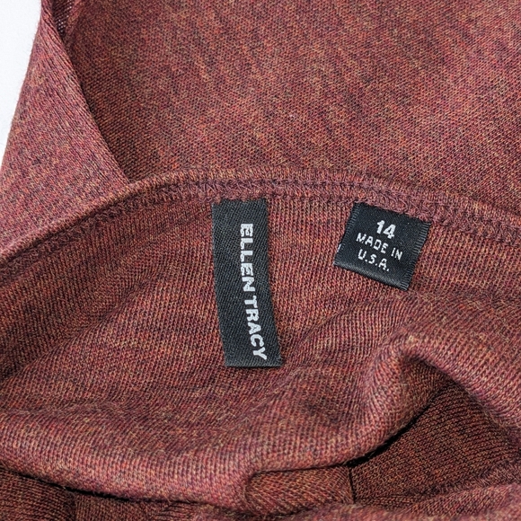 Ellen Tracy EUC Wool top 14 Large Autumn rust brown burnt orange - Picture 4 of 8